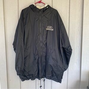 Vintage 90’s Long Beach Island hooded jacket w/Fleece Sweatshirt lining Black XL